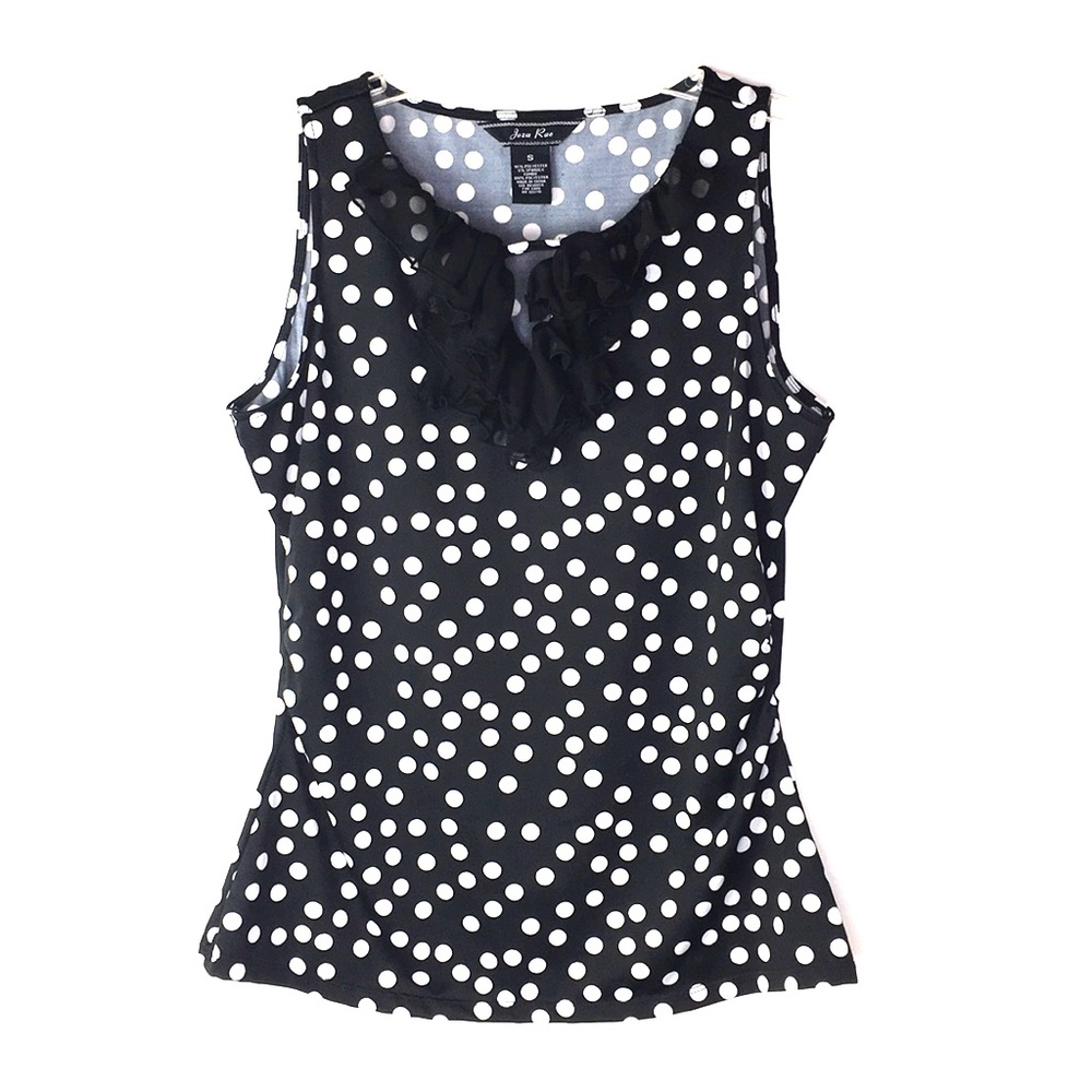 Joza Rae Top S Stretchy Ruffles Polka Dots *K